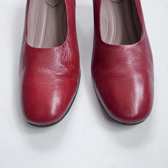 L’idea By Lori Minimalist Coastal Grandma Leather Chunky Heel Pump Size 41 US 11 - Picture 5 of 14